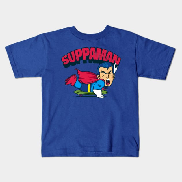 SUPPAMAN Kids T-Shirt by redwane